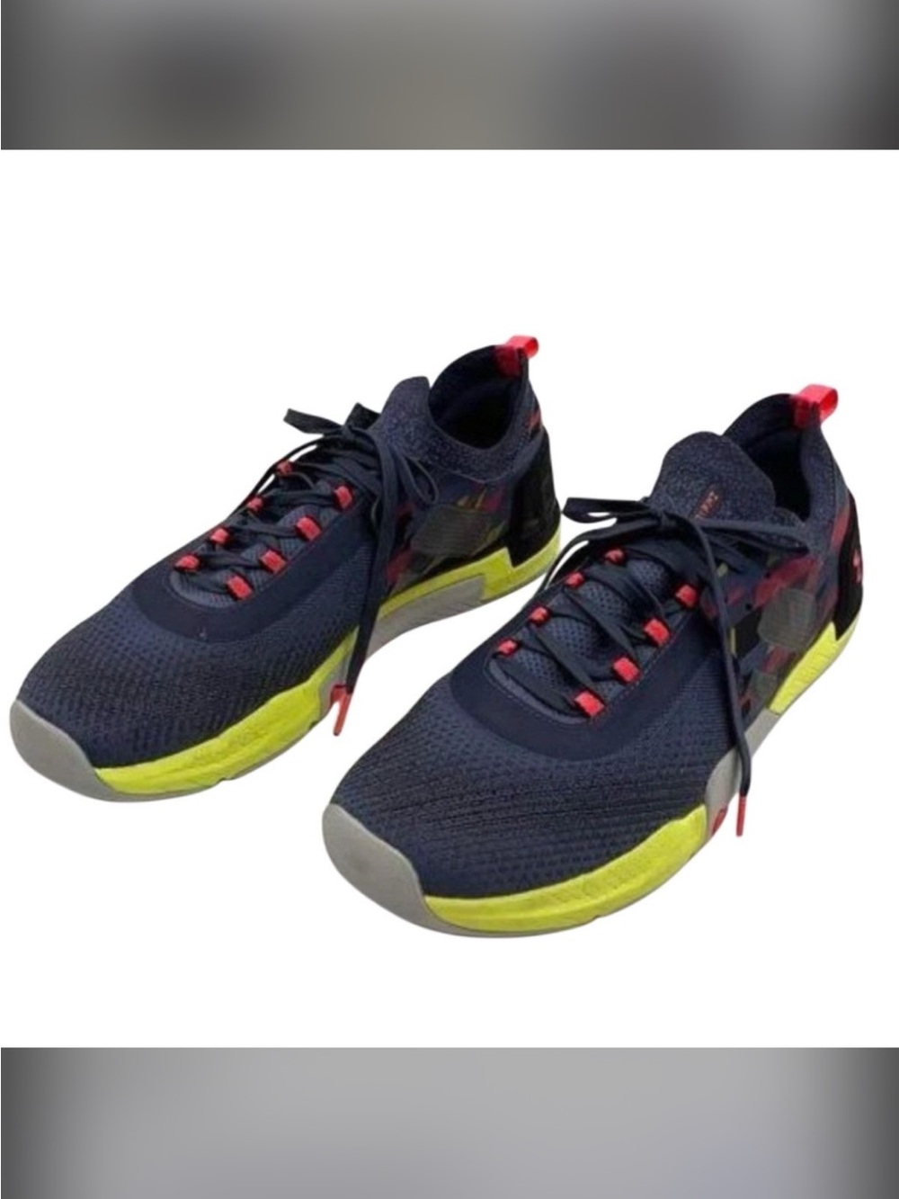 Under Armour TriBase Reign 4 Pro Amp Training Shoes Aurora Purple Yellow Ray 14 - Picture 15 of 16